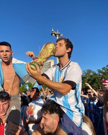 Agustín Guardis, en pleno festejo