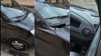 Así quedó el vehículo impactado