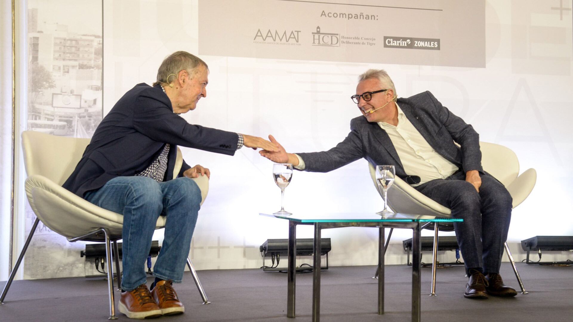 Juan Schiaretti y Julio Zamora, candidato de Somos en la Primera