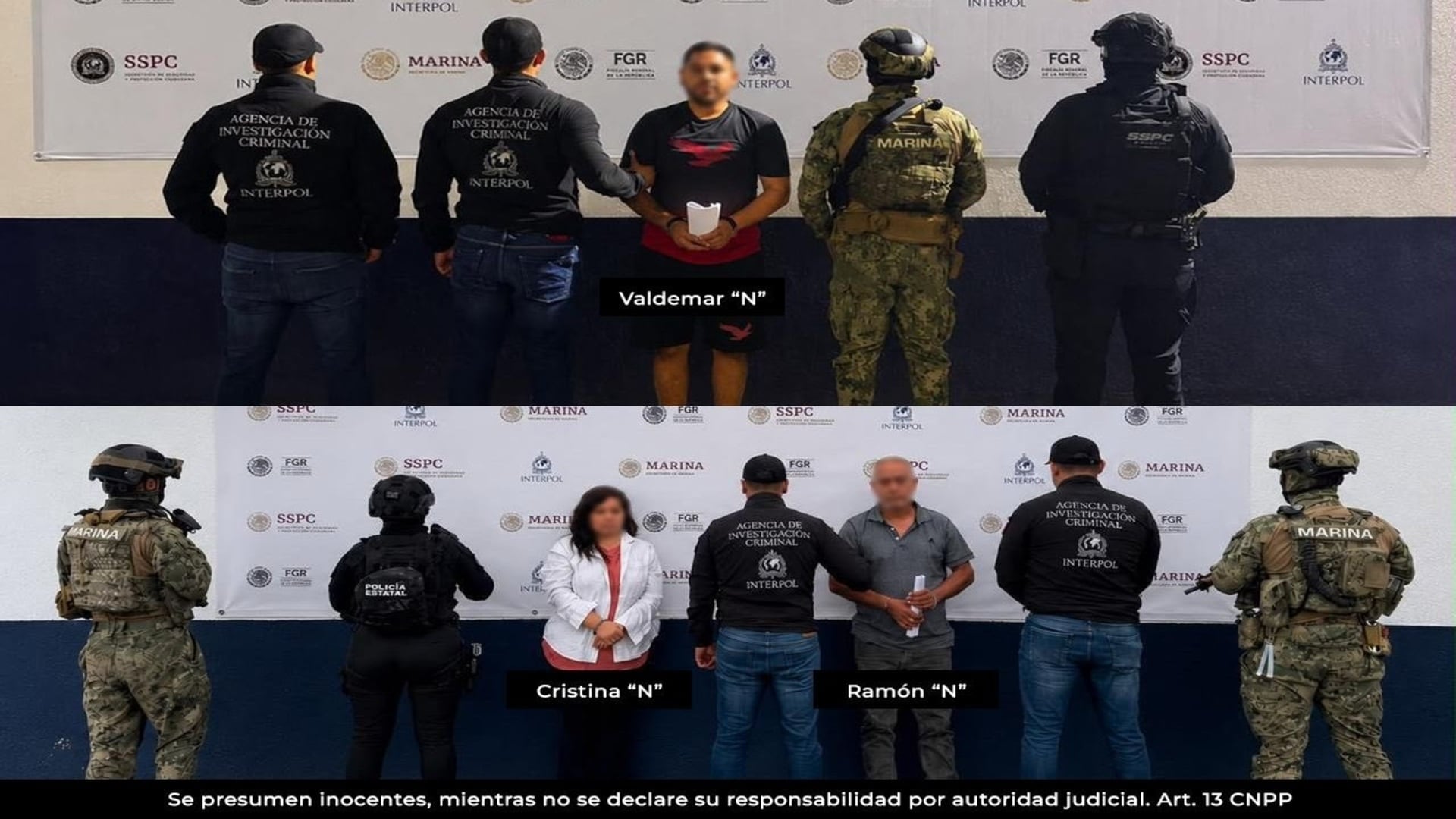 Los sujetos capturados (Gobierno de Colima)