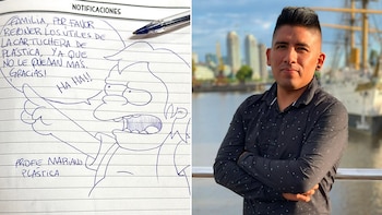 La historia detrás del profesor que usa dibujos para comunicarse con las familias: “Si te divertís, los chicos aprenden mejor”