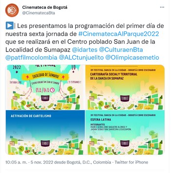 Esta será la programación del