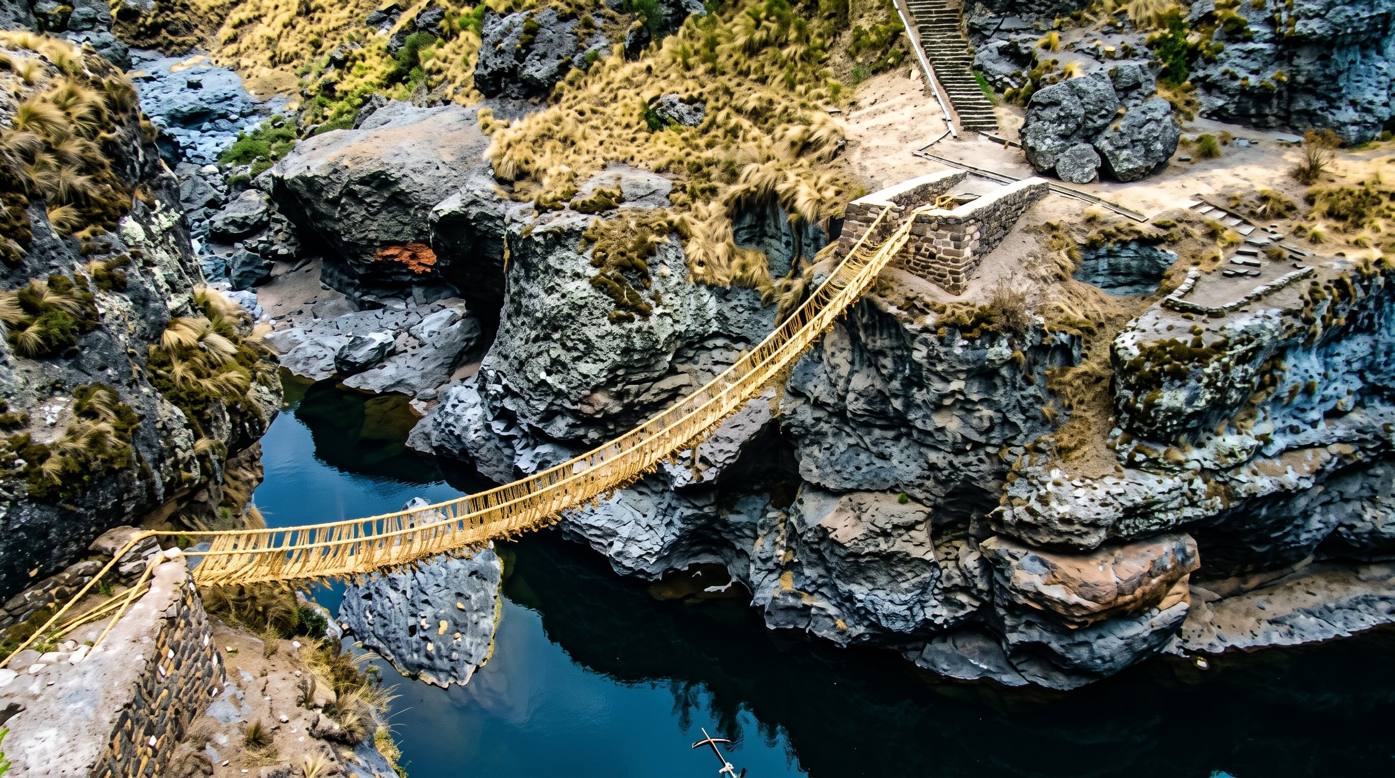 El puente Q’eswachaka en Perú conserva más de 600 años de historia como el último puente inca que permanece en pie sobre el río Apurímac. (Crédito: Agencia Andina) (Imagen Ilustrativa Infobae)
