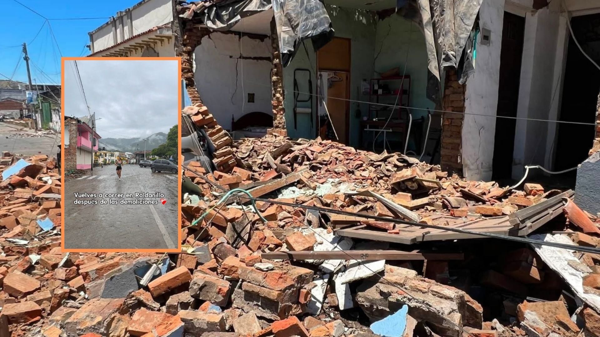 La demolición de estructuras afectadas por el terremoto del 10 de agosto en Roldanillo busca recuperar la actividad económica - crédito Redes sociales