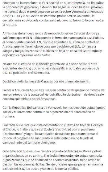El jefe de Estado abríó la puerta a dialogos con el ELN - crédito @petrogustavo/X