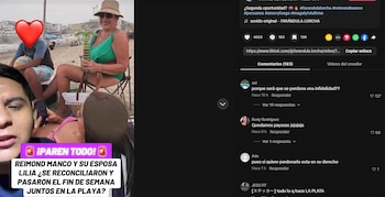 Reimond Manco y su esposa reavivan dudas tras chats ‘hot’: imágenes en la playa desatan especulación. Captura: IG.