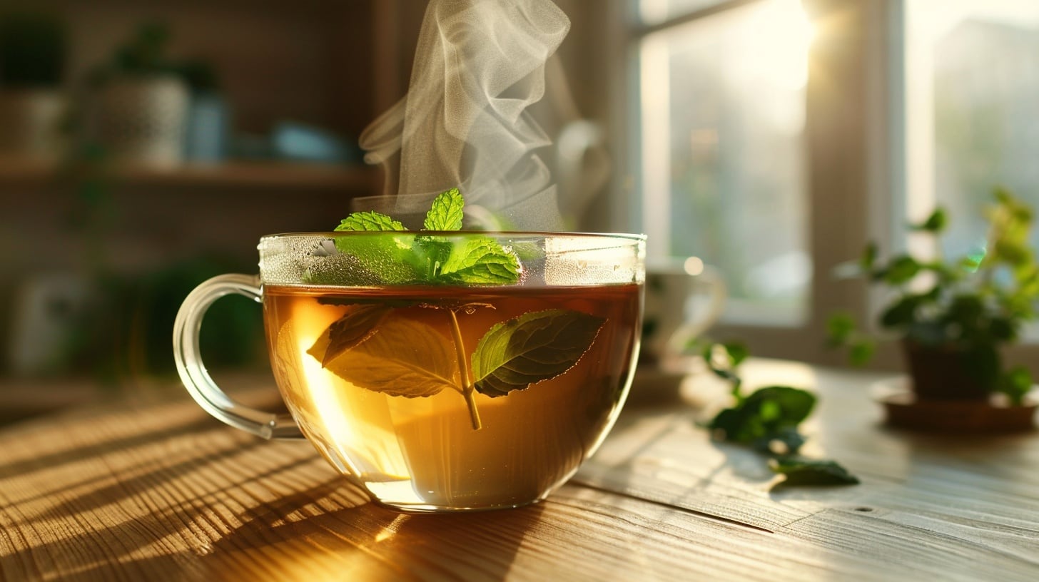 Las infusiones sin cafeína, como el té de menta, pueden aliviar de forma temporal la garganta irritada y la congestión durante la gripe (Imagen Ilustrativa Infobae)