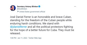 El mensaje de Blinken en