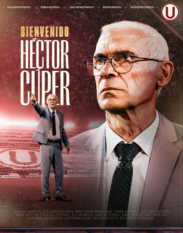 Héctor Cúper llega acompañado de un cuerpo técnico de confianza con la misión de fortalecer a Universitario en el torneo local y el plano internacional. (Universitario)