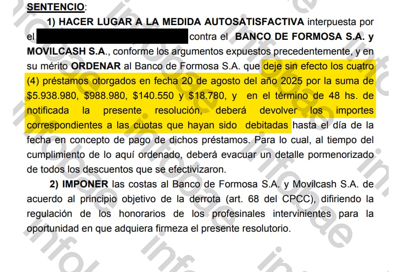 La resolución firmada el 5 de octubre pasado