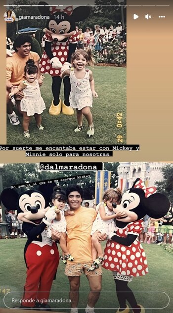 Dalma y Gianinna con Diego,