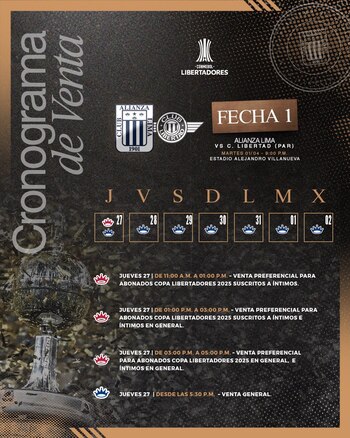 Cronograma de venta para duelo