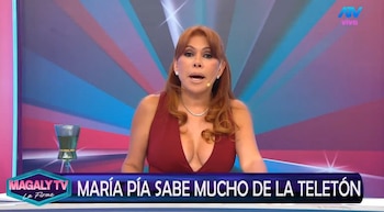 Magaly Medina cuenta que fue convocada para la Teletón tras infidencia de María Pía Copello. Captura: Magaly TV La Firme.