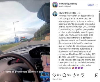 El video se compartió el 25 de julio, pero días después se hizo viral en redes sociales - crédito @edwardfigueredoc/IG