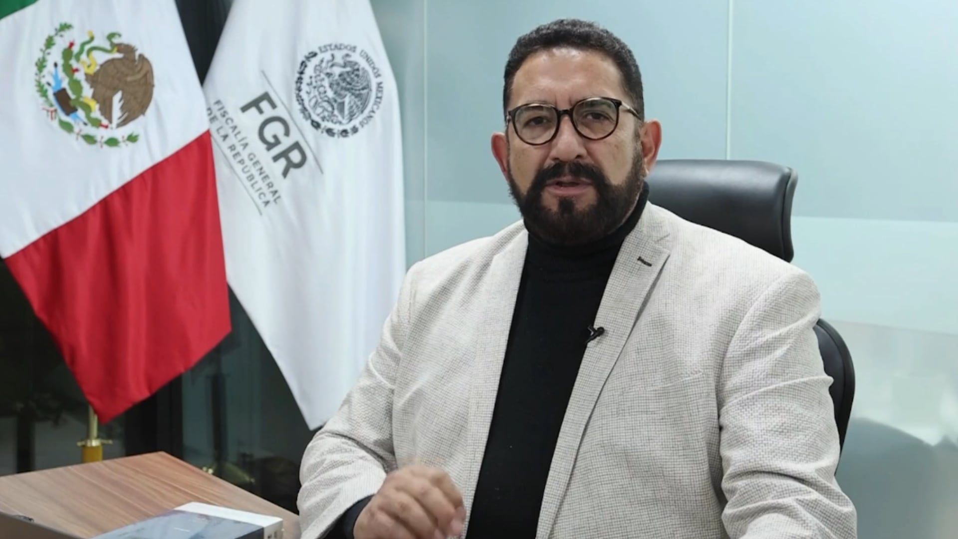 El mensaje fue realizado por el vocero oficial de la institución. Crédito: FGR