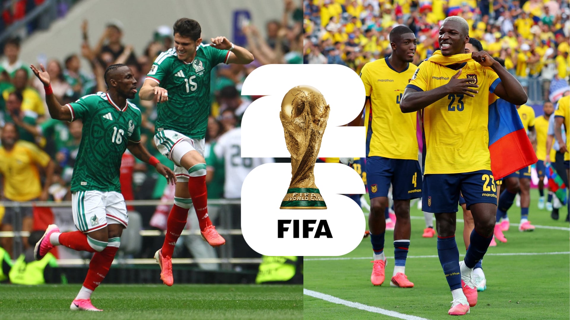 Con estrellas como Julián Quiñones y Erik Lira, el Tri llega como líder del Grupo A con paso perfecto, mientras el cuadro sudamericano, encabezado por Moisés Caicedo, avanzó tercero del Grupo E. (REUTERS: Hannah Mckay/Mike Segar)