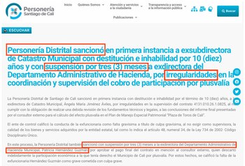 La Personería Distrital de Santiago