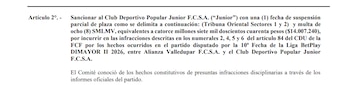 El anuncio de la Dimayor sobre la sanción a Junior de Barranquilla - crédito Dimayor