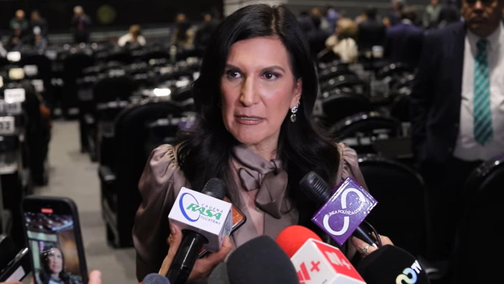 Kenia López Rabadán pidió al INE definir de manera clara si existe un conflicto de interés que involucra a Jesús Octavio García González. (Foto: Cámara de Diputados)