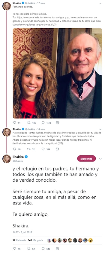 El posteo de Shakira en