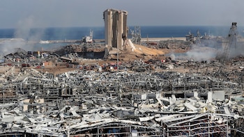 imagenes aereas explosion en beirut