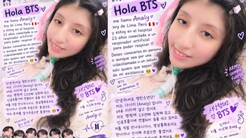 Analy explicó que, por su condición de salud, no puede asistir a conciertos y sueña con una videollamada o un saludo de BTS.