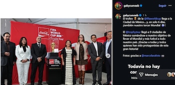 Mientras tanto la jega de Gobierno de la CDMX, Clara Brugada, al lado de Gaby Cuevas y otros funcionarios hicieron la presentación oficial del trofeo munfialista
