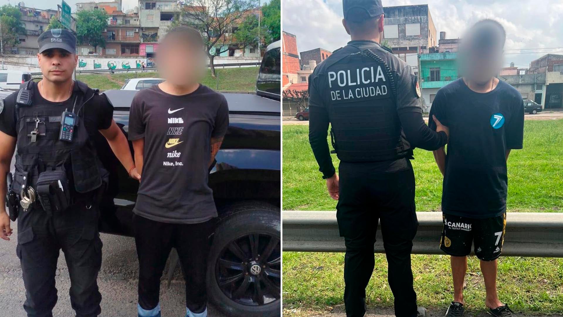 Los delincuentes detenidos por la Policía de la Ciudad de Buenos Aires