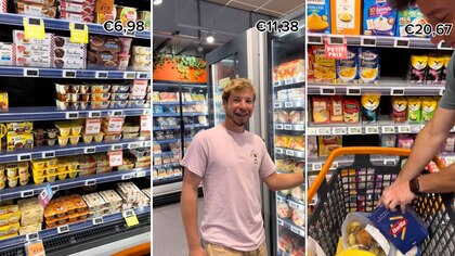 Dos argentinos recorrieron un supermercado en París y detallaron todo lo que compraron con 25 euros