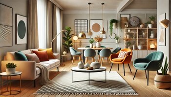 Vivienda completamente equipada con muebles modernos y decorativos, un reflejo del exceso de inventario que enfrentan los comercios salvadoreños ante la caída sostenida en las ventas del sector hogar (Canva).