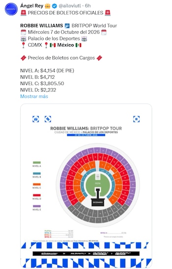 Los precios para el concierto