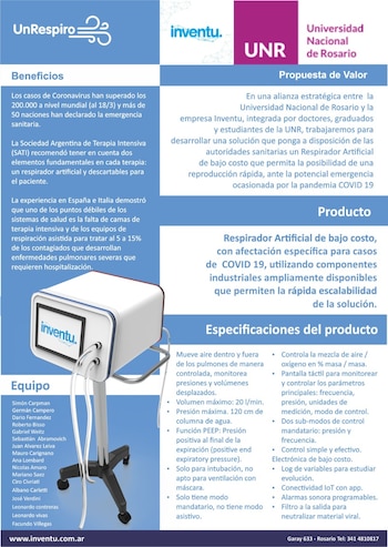 Las características del respirador de