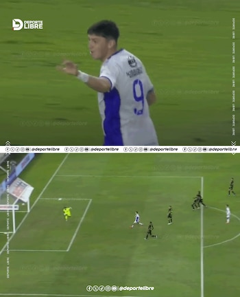 El esquinado remate de Valentín Robaldo para el 1-0 de Alianza Atlético ante Universitario.