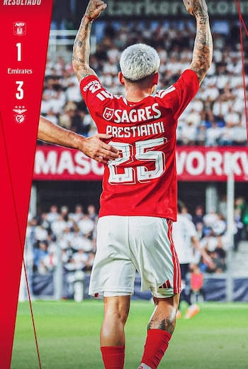 Prestiani y el resultado 3-1 a favor de Benfica ante AGF - crédito Benfica