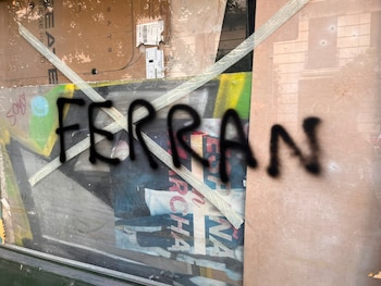Graffiti de Ferran en Madrid durante la celebración de España campeona del mundo.