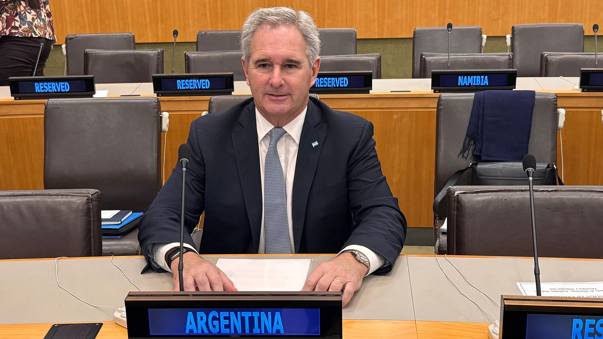 El canciller Pablo Quirno en el Comite de Descolonización de la ONU, (New York, Estados Unidos)