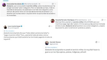Algunas de las críticas a Abelardo de la Espriella por propuesta de servicio militar obligatorio - crédito X