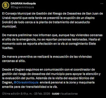 Erupción volcán San Juan de