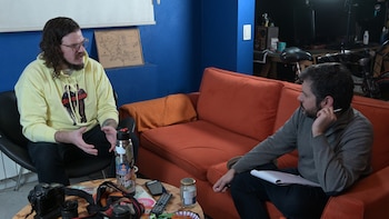 Juan Ruocco junto al editor