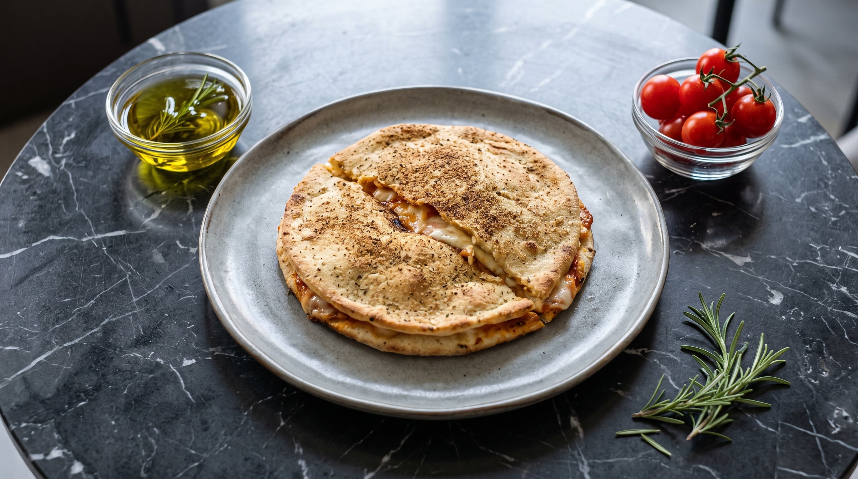 Dos discos de masa de pizza rellenos con embutidos, parmesano y orégano, horneados hasta dorar, forman el pizzolo típico de Italia (Imagen Ilustrativa Infobae)