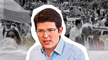 El senador del Centro Democrático Miguel Uribe Turbay considera que se debe adelantar un juicio político contra el presidente Gustavo Petro. Foto: Ilustración Jesús Avilés