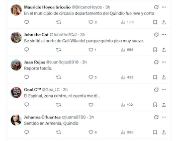 El sismo fue reportado en