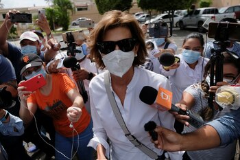 Cristiana Chamorro, al salir de