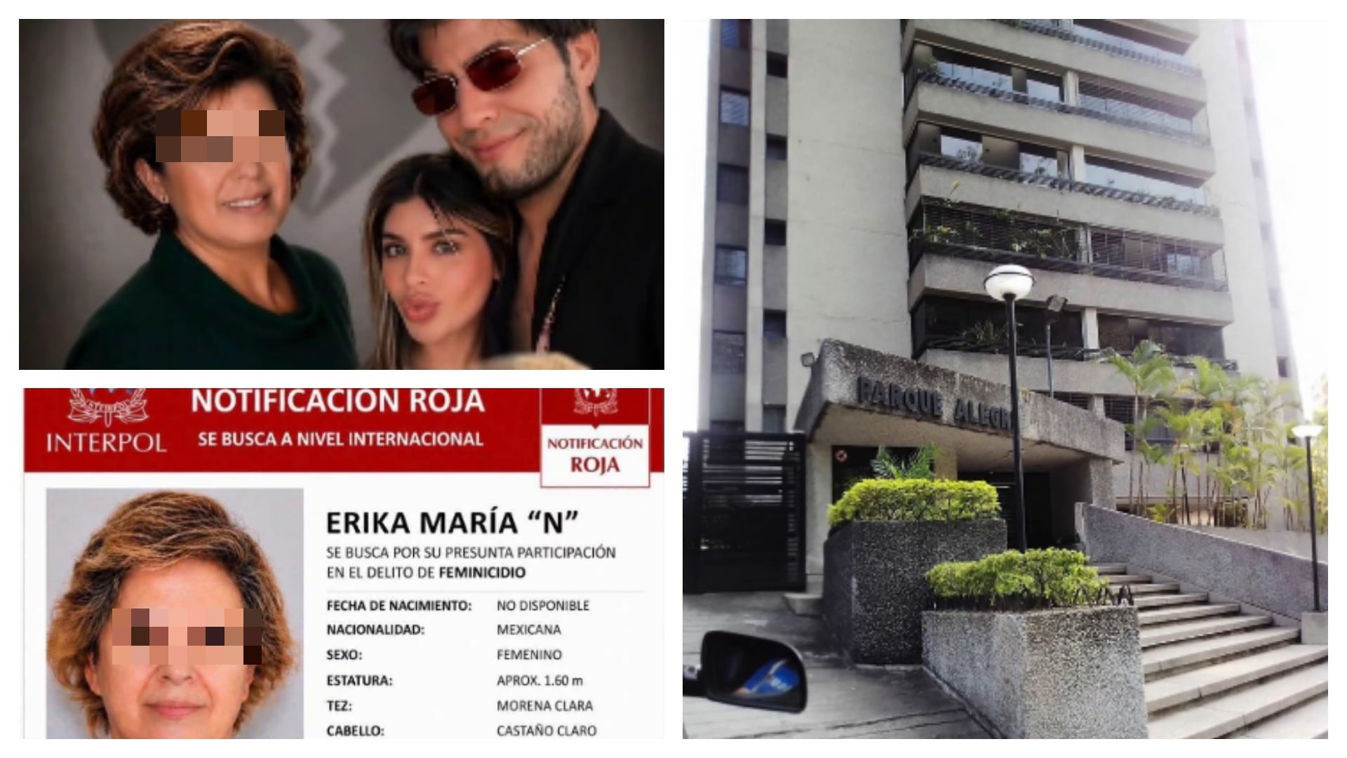 Érika María, se escondía en una exclusiva zona de Caracas pero fue detenida por autoridades venezolanas y en trámites de extradición a México por dispararle a su nueva, madre de su nieto de ocho meses Fotos: Interpol, redes sociales