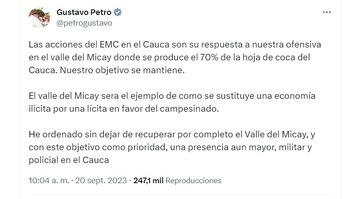 Con este mensaje en la