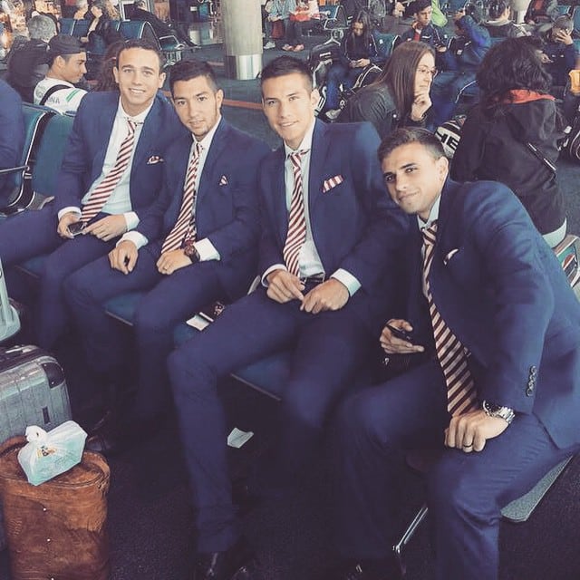 Matías Rosso en un viaje con Estudiantes de La Plata por Copa Libertaradores (Instagram )