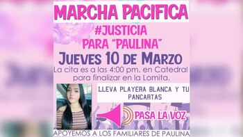 La familia de Paulina convocó