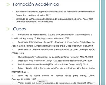 Los idiomas que dice dominar