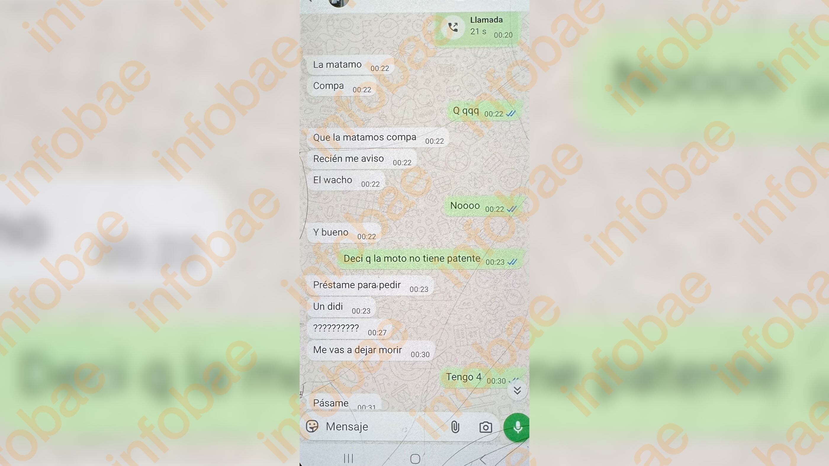 El chat entre el asaltante y su jefe