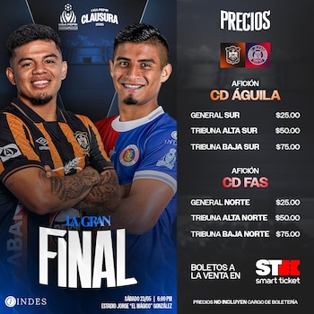 Anunciados los precios para la gran final en El Salvador.